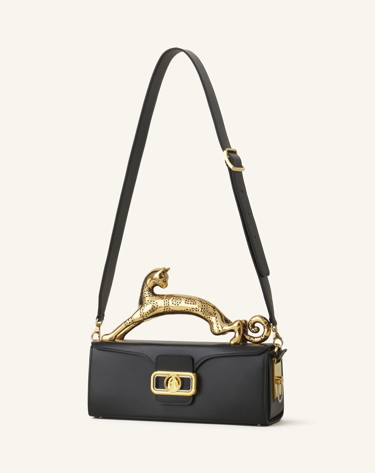 LANVIN Pencil Cat Bag in Matte Leather - Black