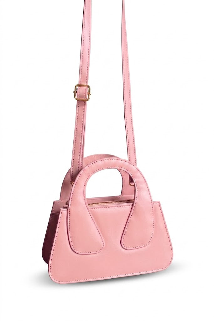 Chic Arch Crossbody Bag - Pink