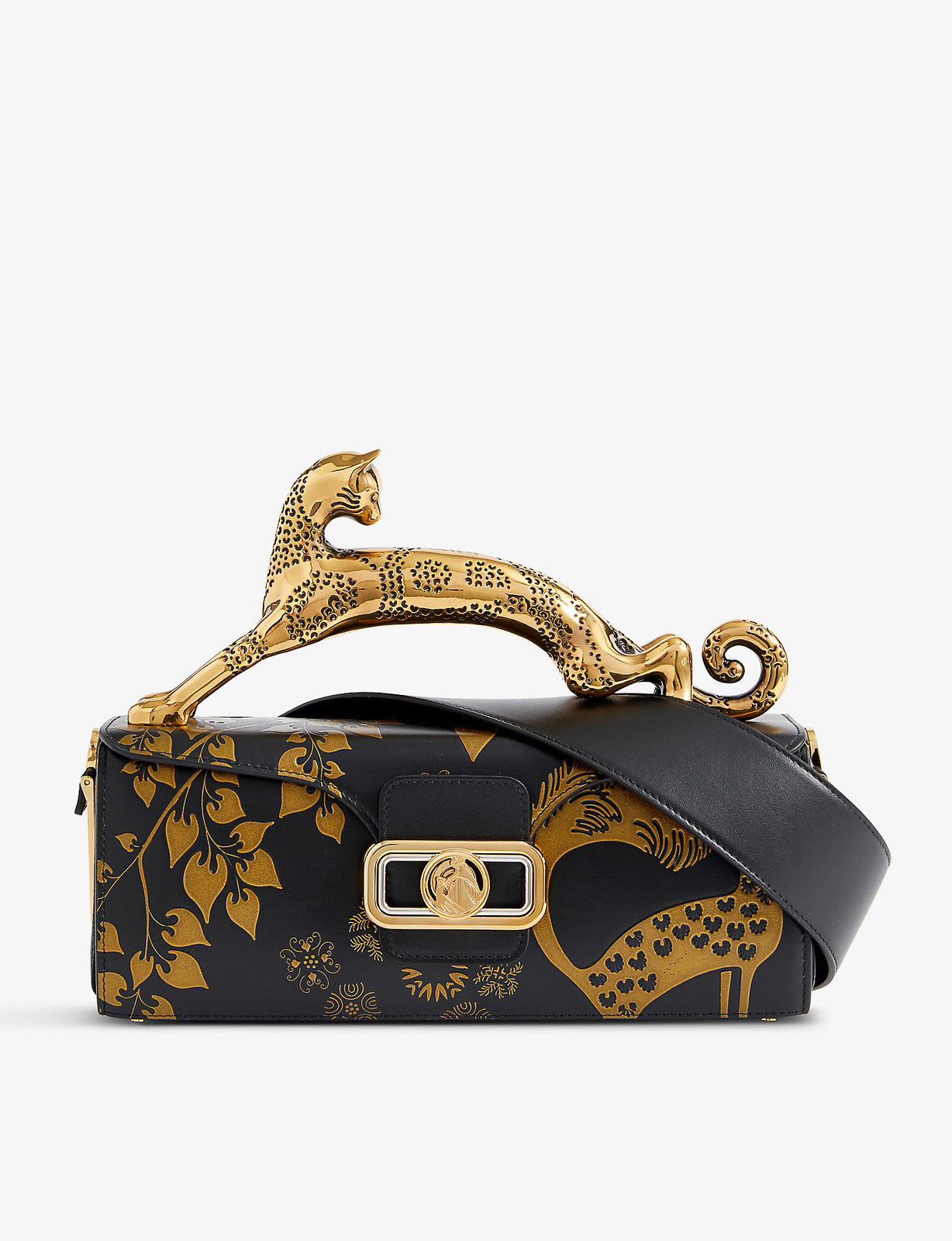LANVIN Pencil Cat Bag in Matte Leather - Black