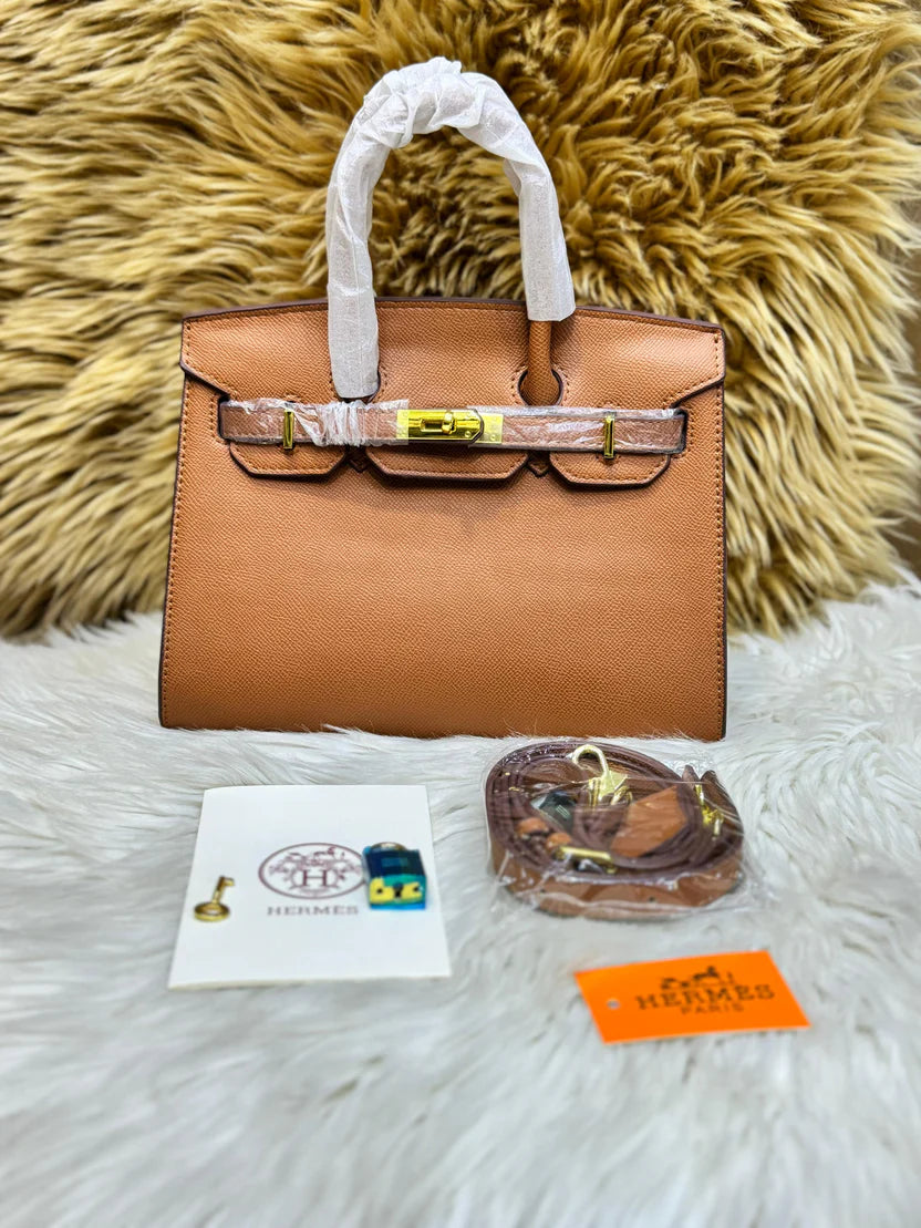 Hermes Bleu Nuit Togo Birkin 25 Gold Hardware - Brown