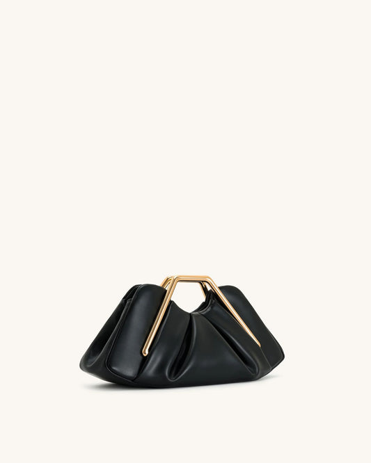 Metal Frame Clutch - Black