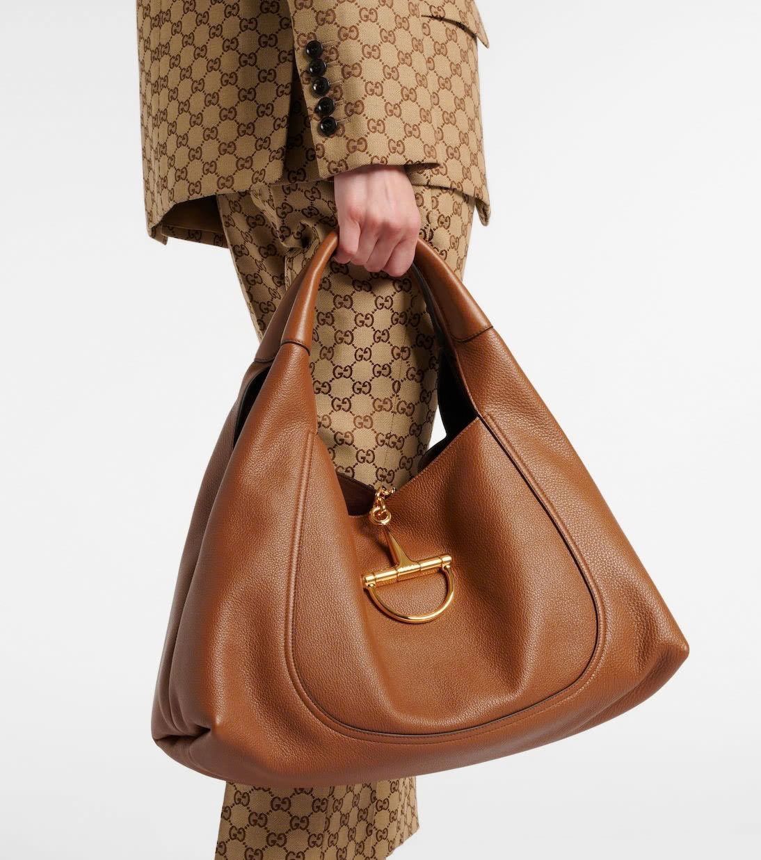 Gucci Softbit Maxi Shoulder Bag - Brown
