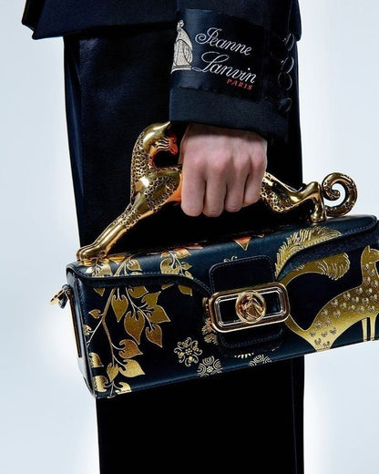 LANVIN Pencil Cat Bag in Matte Leather - Black