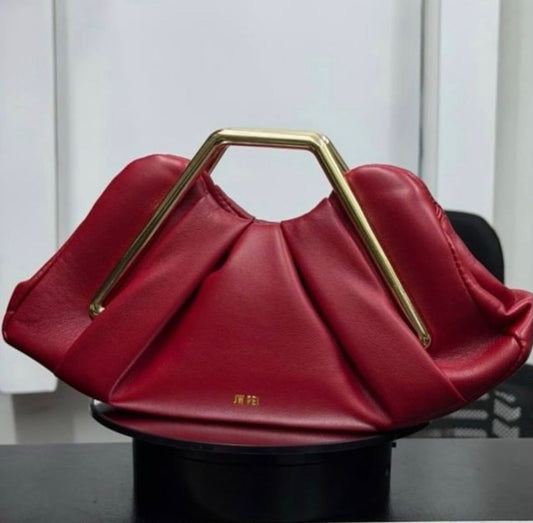 Metal Frame Clutch - Red