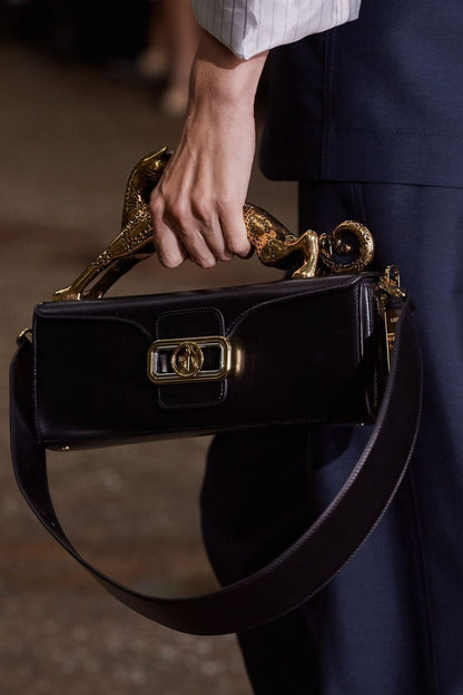 LANVIN Pencil Cat Bag in Matte Leather - Black