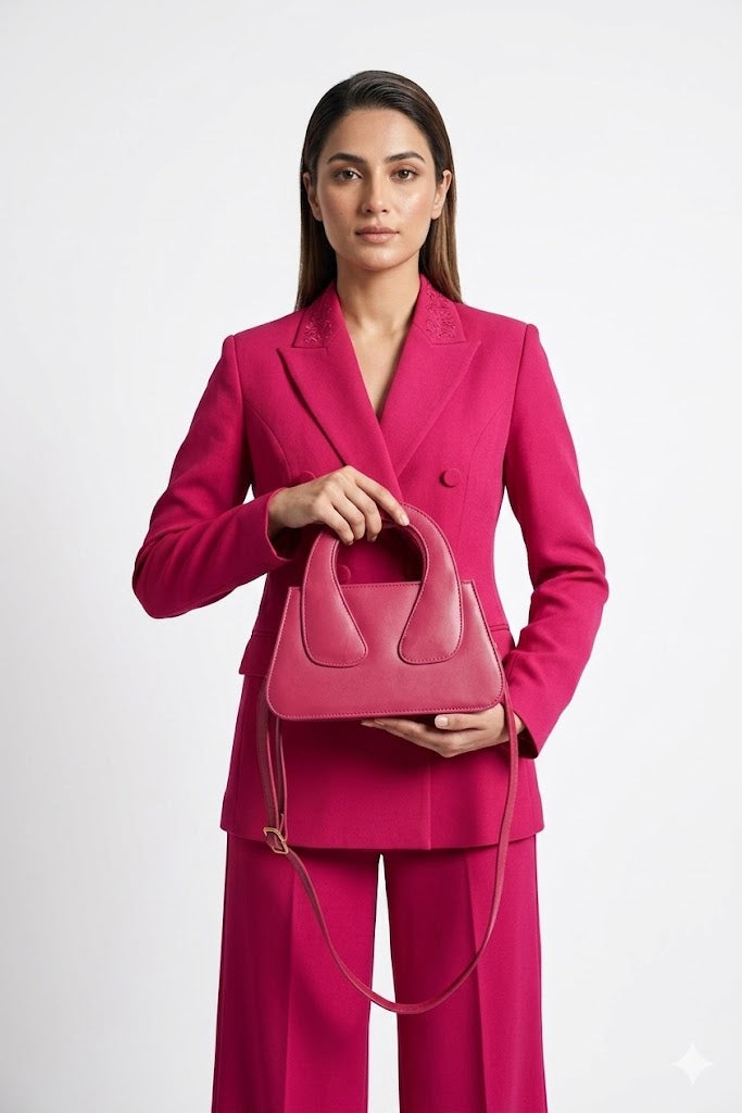 Chic Arch Crossbody Bag - Pink