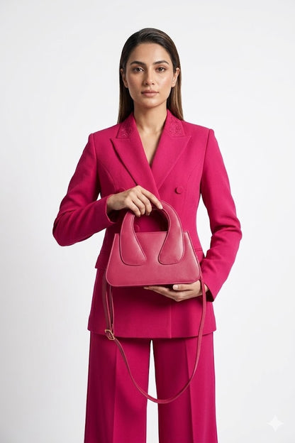 Chic Arch Crossbody Bag - Pink