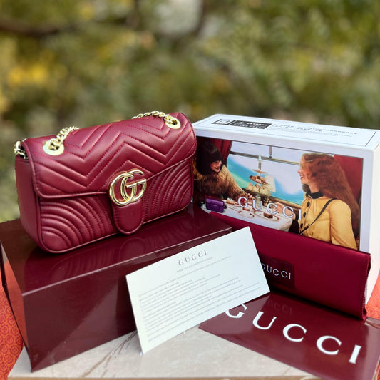 GUCCI Marmont Bag - Maroon