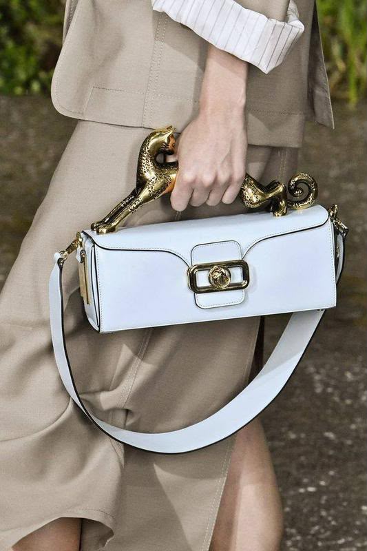 LANVIN Pencil Cat Bag in Matte Leather - White