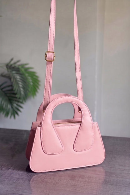 Chic Arch Crossbody Bag - Pink