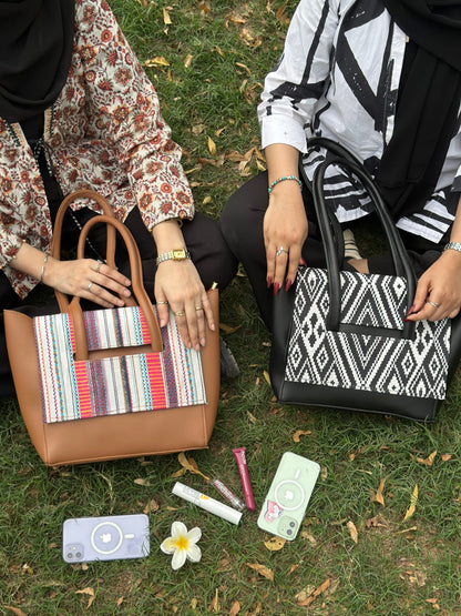 Reversible Tote Bag - Brown
