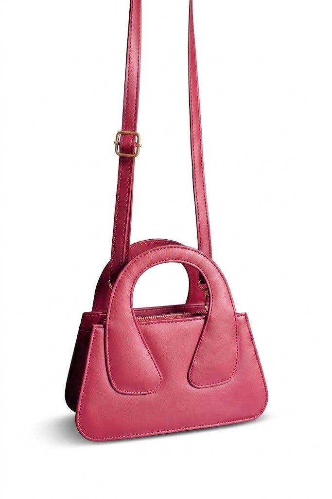 Chic Arch Crossbody Bag - Pink