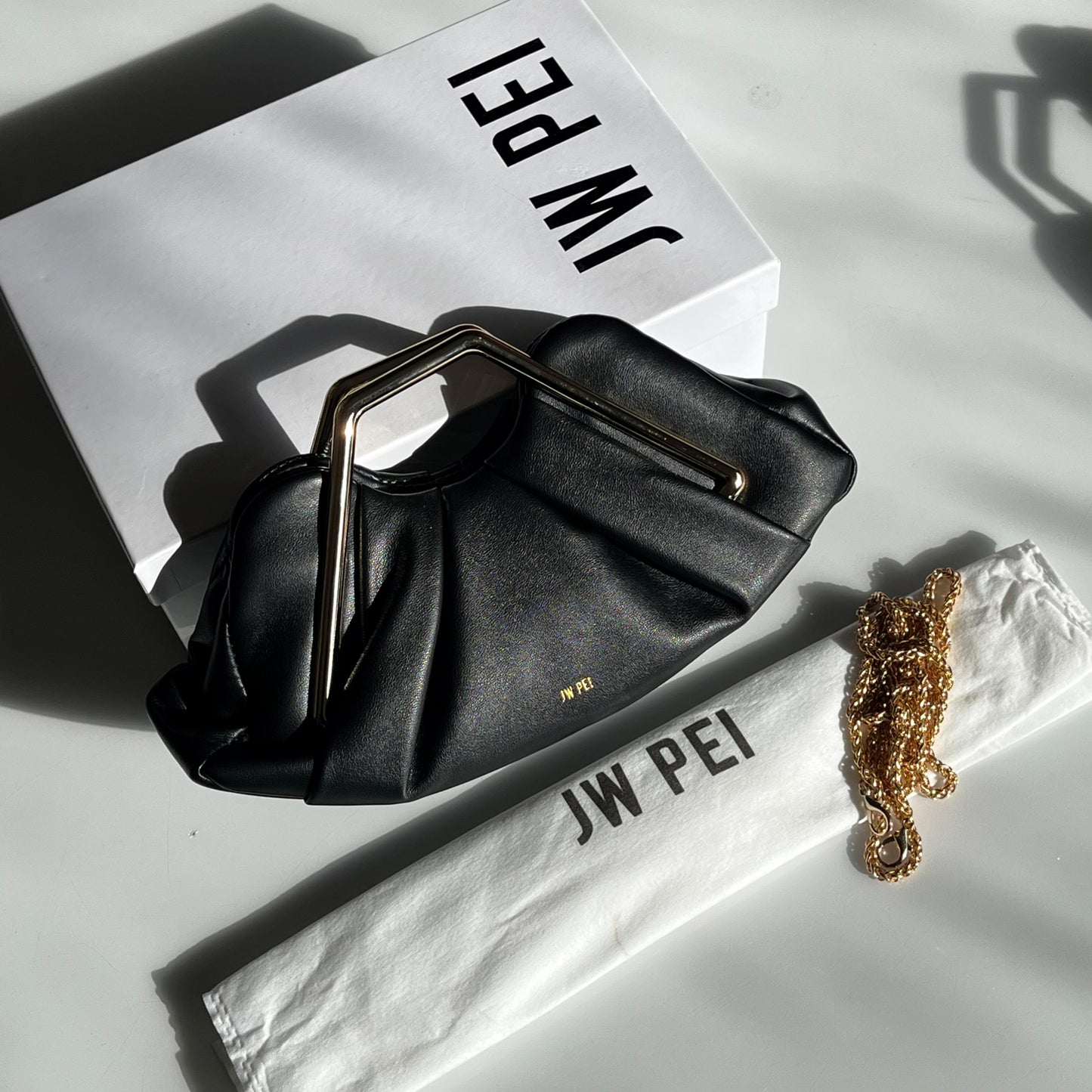 Metal Frame Clutch - Black