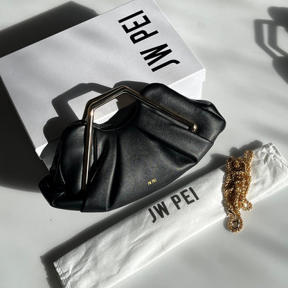 Metal Frame Clutch - Black