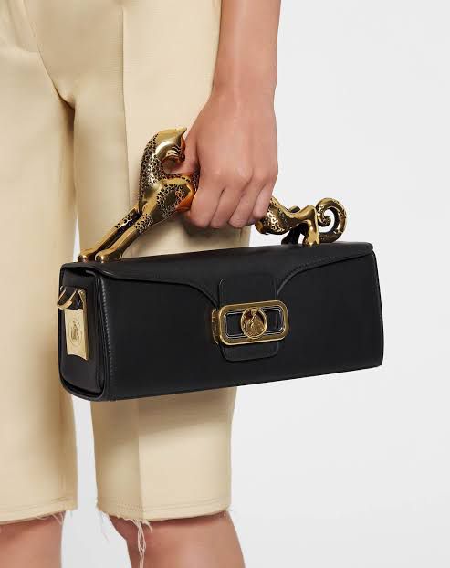 LANVIN Pencil Cat Bag in Matte Leather - Black