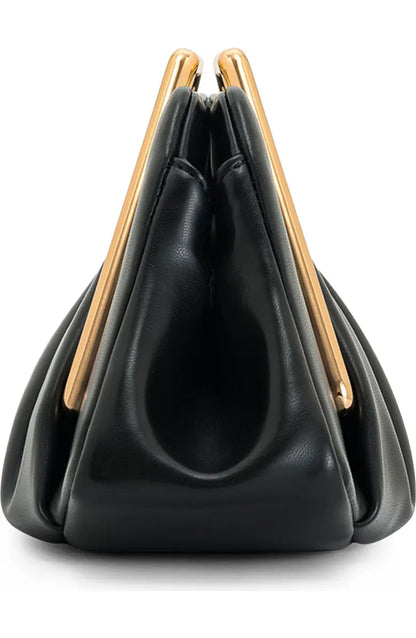 Metal Frame Clutch - Black