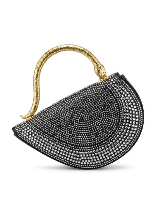 BVLGARI Serpenti Cuore 1968 Top Handle - Black