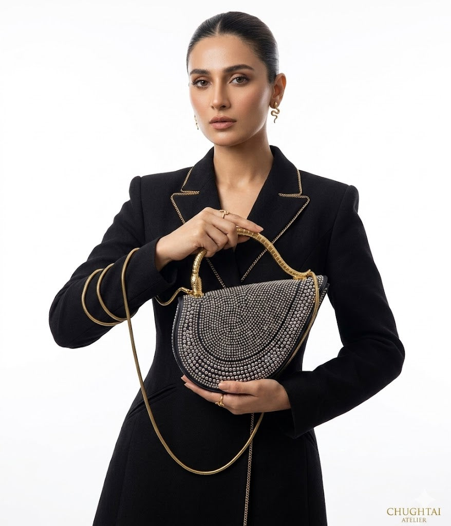BVLGARI Serpenti Cuore 1968 Top Handle - Black