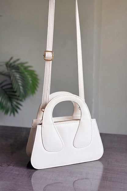 Chic Arch Crossbody Bag - White