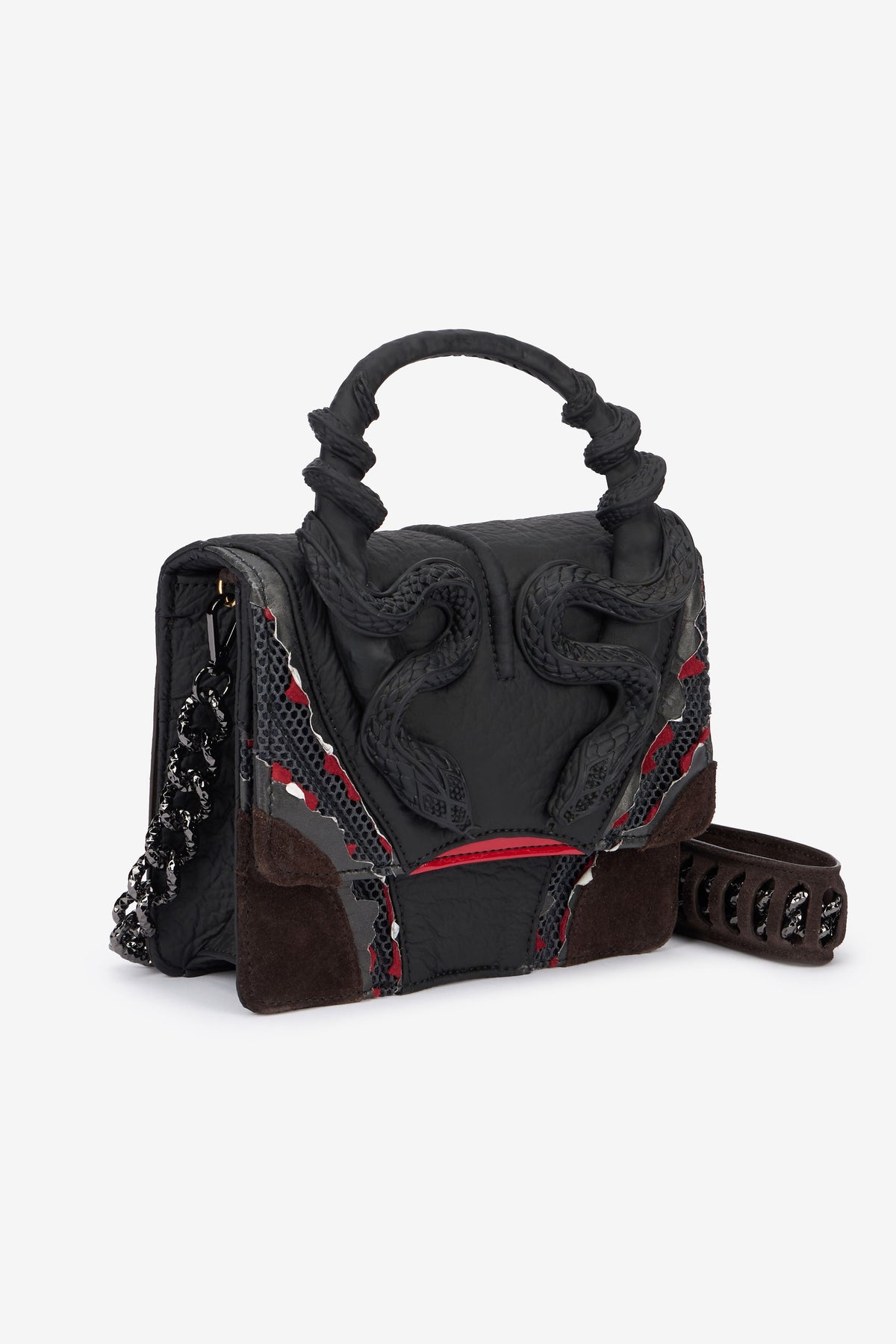 Roberto Cavalli Snake Handle Bag - Black