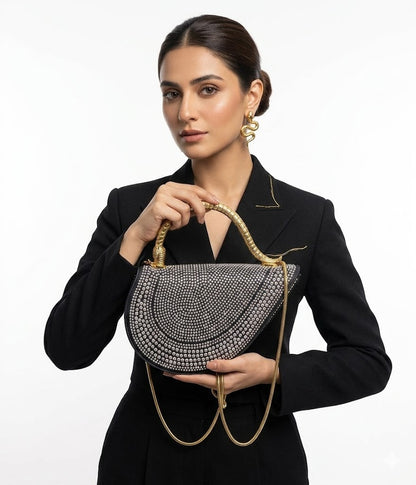 BVLGARI Serpenti Cuore 1968 Top Handle - Black