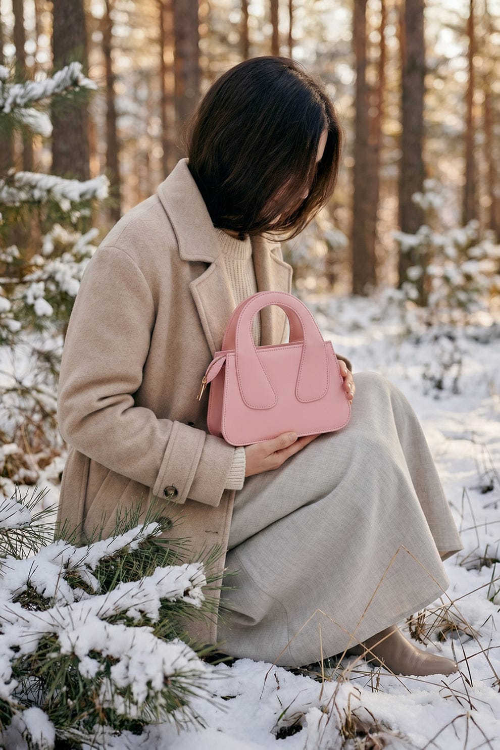 Chic Arch Crossbody Bag - Pink